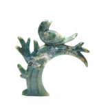 Moss agate bird carvings