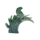 Moss agate bird carvings