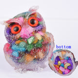 【Orgenite chips owl】Popular customers customize natural crystal ships material owls