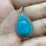 【S925 Sterling silver pendant 29 kind materials】Kunzite/amethsyt/lapis/moonstone/larimar/aurora 23/garnet/azurite