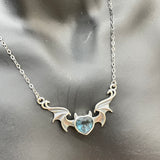 【S925 Sterling Silver necklace 4 kind material】sapphire/garnet/topaz/moonstone