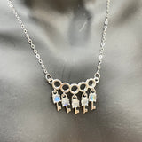 【S925 Sterling Silver necklace 4 kind material】sapphire/garnet/topaz/moonstone