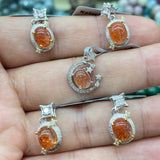 【S925 Sterling silver pendant 29 kind materials】Kunzite/amethsyt/lapis/moonstone/larimar/aurora 23/garnet/azurite