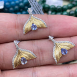 【S925 Sterling silver pendant 29 kind materials】Kunzite/amethsyt/lapis/moonstone/larimar/aurora 23/garnet/azurite