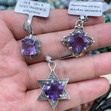 【S925 Sterling silver pendant 29 kind materials】Kunzite/amethsyt/lapis/moonstone/larimar/aurora 23/garnet/azurite