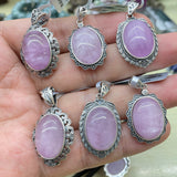【S925 Sterling silver pendant 29 kind materials】Kunzite/amethsyt/lapis/moonstone/larimar/aurora 23/garnet/azurite