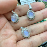 【S925 Sterling silver pendant 29 kind materials】Kunzite/amethsyt/lapis/moonstone/larimar/aurora 23/garnet/azurite
