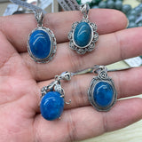【S925 Sterling silver pendant 29 kind materials】Kunzite/amethsyt/lapis/moonstone/larimar/aurora 23/garnet/azurite