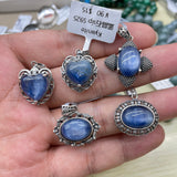 【S925 Sterling silver pendant 29 kind materials】Kunzite/amethsyt/lapis/moonstone/larimar/aurora 23/garnet/azurite