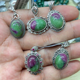 【S925 Sterling silver pendant 29 kind materials】Kunzite/amethsyt/lapis/moonstone/larimar/aurora 23/garnet/azurite