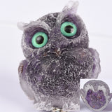 【Orgenite chips owl】Popular customers customize natural crystal ships material owls