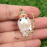 Baroque pearl handmade DIY character pendent