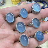 【 S925 Sterling silver rings-21 kinds material】Larimar/skeletal/charote/strawberry/opal /rutilated/ruby/azurite/citrine/moonstone/aquamarin/ sapphire/lab/alexandrite