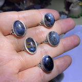 【 S925 Sterling silver rings-21 kinds material】Larimar/skeletal/charote/strawberry/opal /rutilated/ruby/azurite/citrine/moonstone/aquamarin/ sapphire/lab/alexandrite