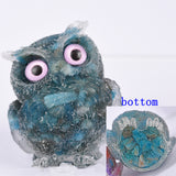 【Orgenite chips owl】Popular customers customize natural crystal ships material owls