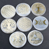 【March 21】selenite plate/stick with 7 Chakras