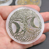 【March 21】selenite plate/stick with 7 Chakras