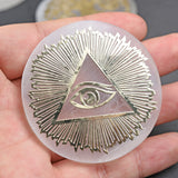 【March 21】selenite plate/stick with 7 Chakras