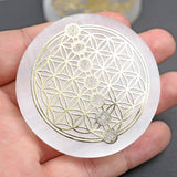 【March 21】selenite plate/stick with 7 Chakras