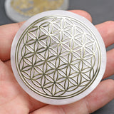 【March 21】selenite plate/stick with 7 Chakras