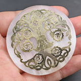 【March 21】selenite plate/stick with 7 Chakras