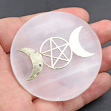 【March 21】selenite plate/stick with 7 Chakras