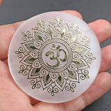 【March 21】selenite plate/stick with 7 Chakras