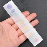 【March 21】selenite plate/stick with 7 Chakras