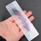 【March 21】selenite plate/stick with 7 Chakras