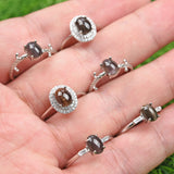 Larimar/Dendritic Qtz/Emerald/Flower Amber/Sillimanite/Silver rutilated S925 Sterling silver ring and pendent