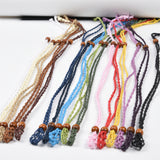 【gemstone holder/Rope Chains】 Woven Netted Cord Natural Gemstone Necklace