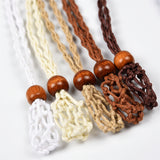 【gemstone holder/Rope Chains】 Woven Netted Cord Natural Gemstone Necklace