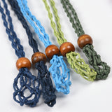 【gemstone holder/Rope Chains】 Woven Netted Cord Natural Gemstone Necklace