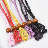【gemstone holder/Rope Chains】 Woven Netted Cord Natural Gemstone Necklace