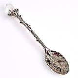 【Vintage Spoons】Fork Mini Royal Style Metal Gold Carved Coffee Snacks Teaspoon