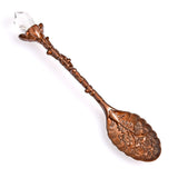 【Vintage Spoons】Fork Mini Royal Style Metal Gold Carved Coffee Snacks Teaspoon