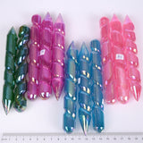 【Aura Selenite Wand】Wholesale Healing Crystal Stone Folk Crafts Rainbow Aura Selenite Wand
