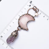 【Hot Sale】Rose Quartz MOON/SUN handmade pendent