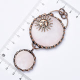 【Hot Sale】Rose Quartz MOON/SUN handmade pendent