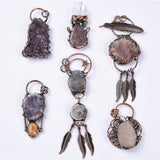 【Hot Sale】 Crystal Cluster Dream catcher handmade pendent