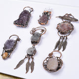 【Hot Sale】 Crystal Cluster Dream catcher handmade pendent