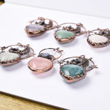 【Hot Sale】 moon with Crystal heart/oval handmade pendent