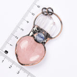 【Hot Sale】 moon with Crystal heart/oval handmade pendent