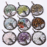 【lifetree pendent 5cm】natural crystal chips lifeTree handmade wire wrapped Pendants