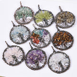 【lifetree pendent 5cm】natural crystal chips lifeTree handmade wire wrapped Pendants
