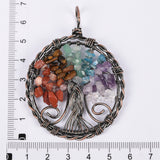 【lifetree pendent 5cm】natural crystal chips lifeTree handmade wire wrapped Pendants