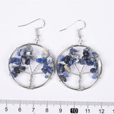 【crystal lifetree Earings ∅3.5cm】nature crystal quartz handmade lifetree Earings
