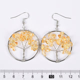 【crystal lifetree Earings ∅3.5cm】nature crystal quartz handmade lifetree Earings