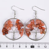 【crystal lifetree Earings ∅3.5cm】nature crystal quartz handmade lifetree Earings