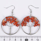 【crystal lifetree Earings ∅3.5cm】nature crystal quartz handmade lifetree Earings
